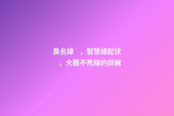 臭名線，智慧線起伏，大難不死線的詳解